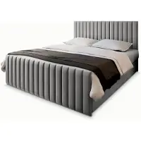 Masseno Boxspringbett ARION 180x200 cm Komplett-Set mit Bonell Matratze und Topper, Polsterbett mit Bettkästen -Hellgrau, PAROS 05
