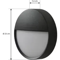 Arcchio Gravo LED-Außenwandlampe, schwarz, Ø 25 cm, IP65 - , Gravo, Schwarz, für Balkon, Metall, Modern