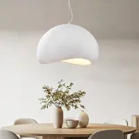 LumenXL Wabi Sabi Pendelleuchte Urban Stone mit weißem Stein-Effekt - 48 x 38 cm