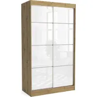 EURO-MEBLE Moderner Schiebetürenschranke BELI 100 cm Hochglanzplatte (ARTISAN)