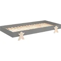 58 aufm Kessel Stapelbett Karlene 204x94x28 Kinderbett MDF Grau