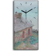 Coloray Leinwand Wanduhr Wandkunst Uhr Geräuschlos 30x60 Das Zollhaus von Varengeville - schwarze Hände