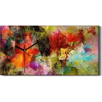 Coloray Küche Wohnzimmer Wand Leinwand Uhr Geräuschlos 60x30 Malerei Abstrakte Kunst - schwarze Hände