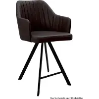 58 aufm Kessel Thekenstuhl (2er-Set) Demetra 58x98x60 Schwarz/Espresso