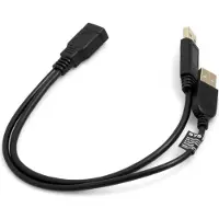 System-S USB Kabel 32cm Y-Splitter Kabel Adapter Typ A 3.0 Buchse zu 1x USB Typ A 3.0 Stecker und 1x USB Typ A 2.0 Stecker