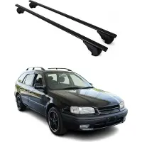 Omtec Dachträger Grundtäger für Toyota Sprinter 1995-2002 75kg Metall Schwarz 2 tlg