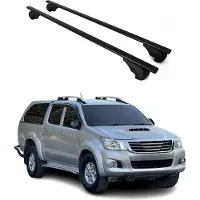 Omtec Dachträger Grundtäger für Toyota Hilux N10 2005-2015 75kg Metall Schwarz 2 tlg