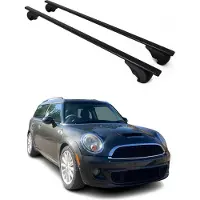 Omtec Dachträger Gepäckträger für Mini Clubman 2007-2014 Grundträger Metall Schwarz 2x