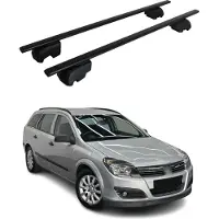 Omtec Dachträger Grundtäger für Opel Astra H Kombi 2004-2010 75kg Metall Schwarz 2 tlg