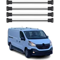 Omtec Dachträger Gepäckträger für Renault Trafic 2014-2025 Aluminium Silber 4tlg