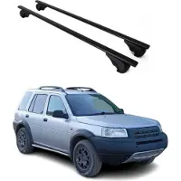 Omtec Dachträger Gepäckträger für Land Rover Freelander 1997-2006 Metall Schwarz 2x
