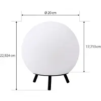 LINDBY LED-Akkutischlampe Aurilia, schwarz/weiß, Eisen, IP44