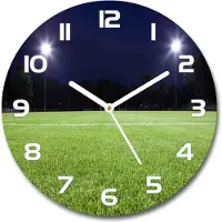 Tulup Wanduhr aus Glas 30fi Glasbild Glasuhr Gehärtetes Glas - weisse-zeiger - Football turf