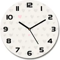 Tulup Wanduhr aus Glas 30fi Glasbild Glasuhr Gehärtetes Glas - schwarze-zeiger - Hearts background