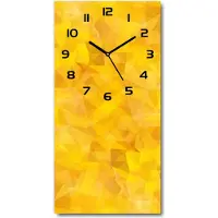 Tulup Wanduhr aus Glas – 30x60 cm - Glasbild - Glasuhr - Gehärtetes Glas -Abstraktion Dreiecke