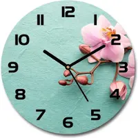 Tulup Wanduhr aus Glas 30fi Glasbild Glasuhr Gehärtetes Glas - schwarze-zeiger - Orchid