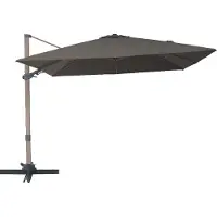 Axi Alina Ampelschirm Quadratisch 300x300 cm in Eichenoptik/Taupe | Sonnenschirm für Garten / Terrasse mit Pulverbeschichtetes Gestell n | Inkl.