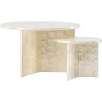 Ebuy24 Couchtisch Set aus 2 Tischen hellgrau 70x70x43 cm und 40x40x33 cm