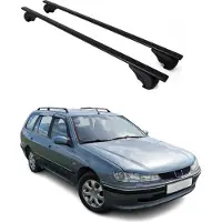 Omac Dachträger Gepäckträger für Peugeot 406 Kombi 1995-2004 Metall Schwarz 2x