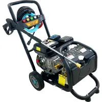 DeTec. Benzin Hochdruckreiniger Terrassenreiniger 7 PS Motor max. 170 bar inkl. 8 m Schlauch und 5 Düsen
