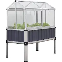 TTL Garden Alu Hochbeet Superior 128x114x60cm – mit Frühbeet Aufsatz & Polycarbonat Dach