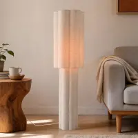 LumenXL Japandi Stehleuchte Hika Leinen