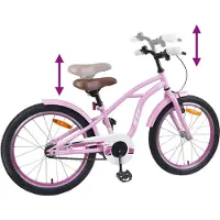 vidaXL Kinderfahrrad 18 Zoll für 5-7 Jahre alt Hellrosa