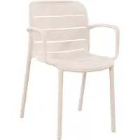 Ebuy24 Silja Gartenstuhl mit Armlehnen stapelbar sandfarben.