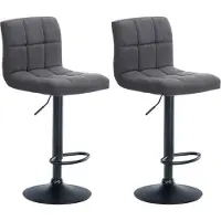 CLP 2er Set Barhocker Calma Stoff schwarz hellgrau