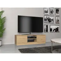 CDF TV-Schrank 120 | Farbe: Eiche Artisan | Moderner Fernsehtisch | Ablagen für Audio-/Videogeräte | Stauraum für Kleinigkeiten