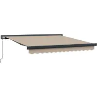Syfax Einziehbare Markise Beige 350 x 250 cm Stoff und Metall