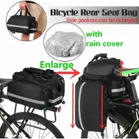 Youjia Fahrrad-Rücksitztasche Multifunktions-Fahrradtasche Wasserdichte MTB-Fahrrad-Gepäcktasche Gepäckträgertasche mit Regenschutz