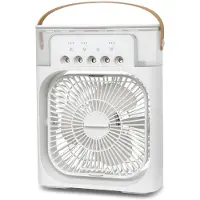 ANTCOOL Tragbarer USB-Ventilator, Luftbefeuchter, Luftkühler, LED-Nachtlicht, Wassernebel, 600 ml