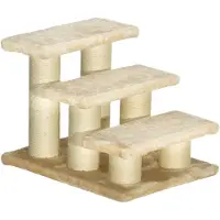 Youjia Katzentreppe für alte Katzen mit Arthritis, 11cm Stufenhöhe, Tiertreppe für Hunde und Katzen, plüschig, Cremefarbe