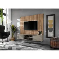 ASM-Moebel Wohnwand Anbauwand Wohnzimmer Schrankwand XARI II L2 SGAS mit Push - Click