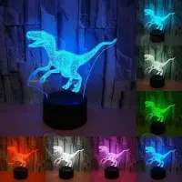 Crrynuo 3D-Dinosaurierlampe für Kinder, LED-Nachtlicht, Tischdekoration, Innenbeleuchtung, Tierillusion, Jungenzimmer, farbenfroh