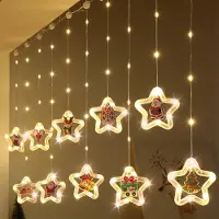 Lapamax 3M Stern Weihnachten Lichterkette 8 Modi mit Fernbedienung Batteriebetrieben Innen Fenster Party Deko, Warmweiß