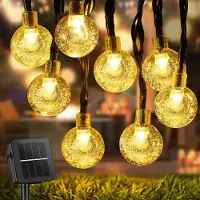 Crrynuo Solar Lichterkette 12M 100LEDs, IP65 Wetterfest Mit 8 Lichtmodi Für Garten Terrasse Hochzeit