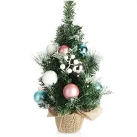 COM-FOUR® Künstlicher Weihnachtsbaum mit Christbaumkugeln - Geschmückter Tannenbaum für die Weihnachtsdekoration - Christbaum für die Deko zu Weihnachten