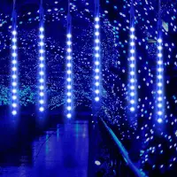 Lapamax Meteorschauer lichterkette, 288 LEDs Meteorschauer Lichter Blau, Dekobeleuchtung Fenster Baum Garten Weihnachten
