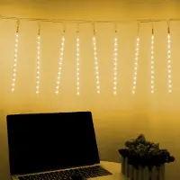 Lapamax LED Fallendes Licht Meteorschauer Weihnachtsbeleuchtung Wasserdicht (288LEDs,50CM,Warmweiß)