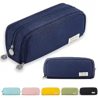 Youjia Federmäppchen Federtaschen Teenager Mädchen Mäppchen Etui Stifte 3 Fach, Große Kapazität Pencil Case für Schule & Büro, navy blau
