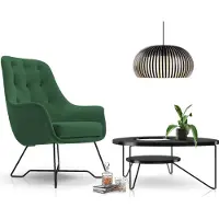 Domo DomoHome Sessel EZO Komfortabler Moderner Designer-Sessel Ergonomische Polsterung, Stabile beine, PUR-Schaum Sitzkomfort, Hochwertiger Stoffbezug Größe: 72x83x101 cm, Farbe: GRÜN