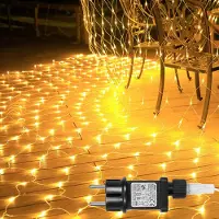 Lapamax 6x4M Led Lichterkette Netz Innen, Warmweiß Lichternetz 31V Weihnachtsbeleuchtung 8 Modi Timer LED Deko Weihnachten Garten Balkon Baum