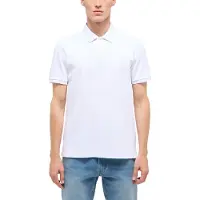 Mustang Kurzarmshirt "Herren Style Palco", Herren, Gr. L, weiß (coffee), Piqué, 100% Baumwolle, V-Ausschnitt, Shirts Kurzarmshirt
