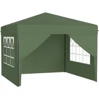NaiZy 3x3 m Pop-Up Faltpavillon, Schnellaufbau mit Ein-Knopf, wasserdicht & UV-beständig, mit 4 Seitenteilen, inkl. Tasche – Grün