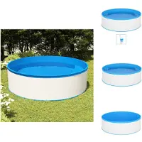vidaXL Planschbecken mit Einhängeskimmer und Pumpe 350x90 cm Weiß - Pools