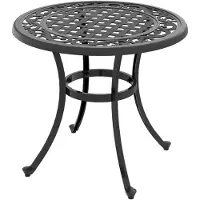 Welikera Gartentisch Loungetisch Balkontisch, Vintage-Design, 60 x 60 x 53 cm, Schwarz