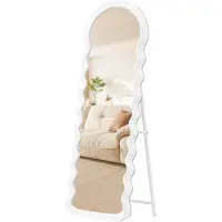 StarTech.com Ganzkörperspiegel - Freistehender Standspiegel - Wellen-Design - Mit Ständer - MDF-Rahmen - Montage erforderlich - Für Schlafzimmer - White Clouds - Weiß