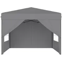 NaiZy 2,5x2,5 m Pop-Up Faltpavillon, Schnellaufbau mit Ein-Knopf, wasserdicht & UV-beständig, mit 4 Seitenteilen, inkl. Tasche – Silber